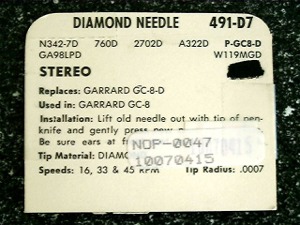 Garrard GC-8-D. Used in Garrard GC-8